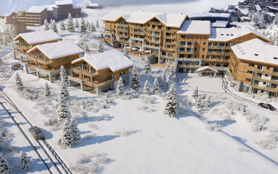 Chalets en appartementen aan de piste